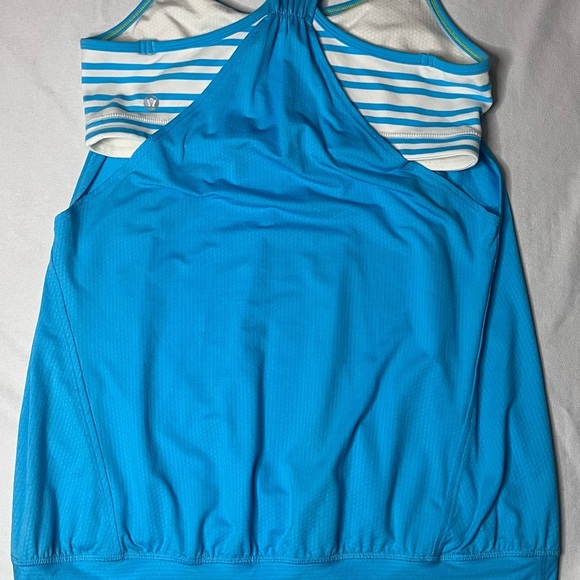 Lululemon Athletica Blue and White Striped Top - Picture 7 of 10